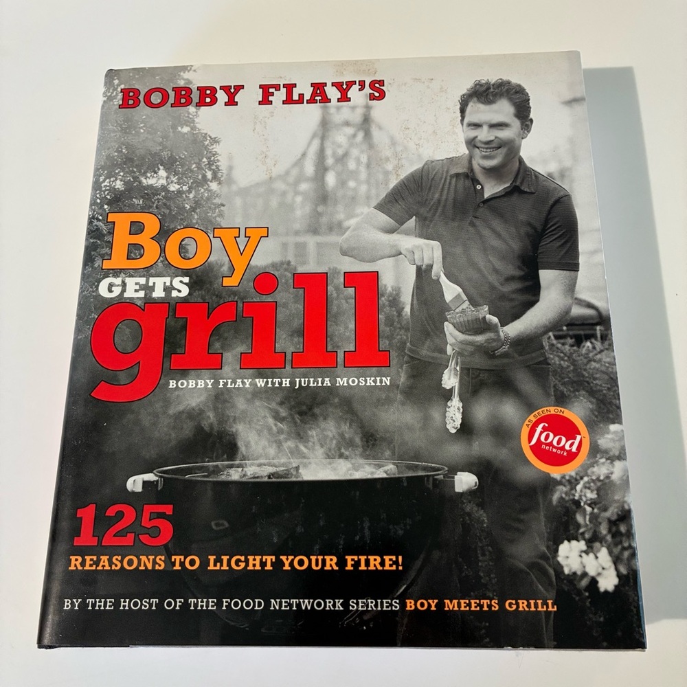 Hardcover Bobby Flay’s Boy Gets Grill Cookbook Food NETWORK Bobby Flay EUC